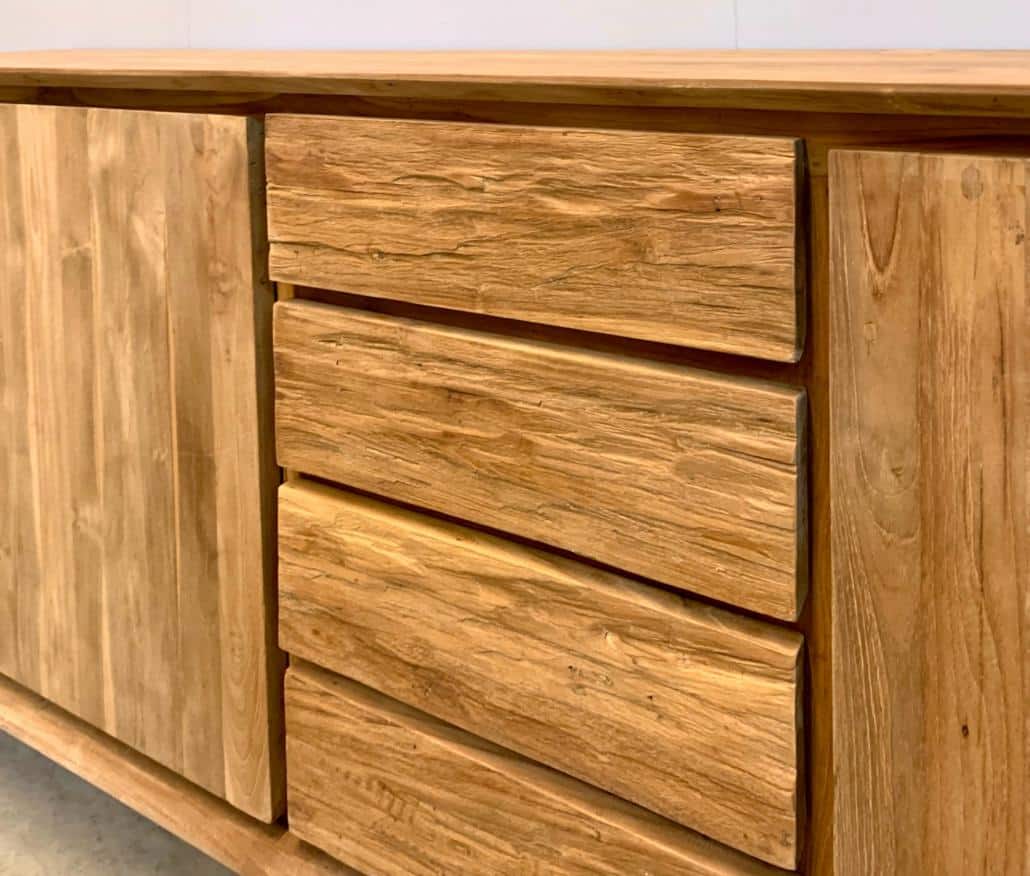 Vintage dressoir met ruwe laden - Indoteak