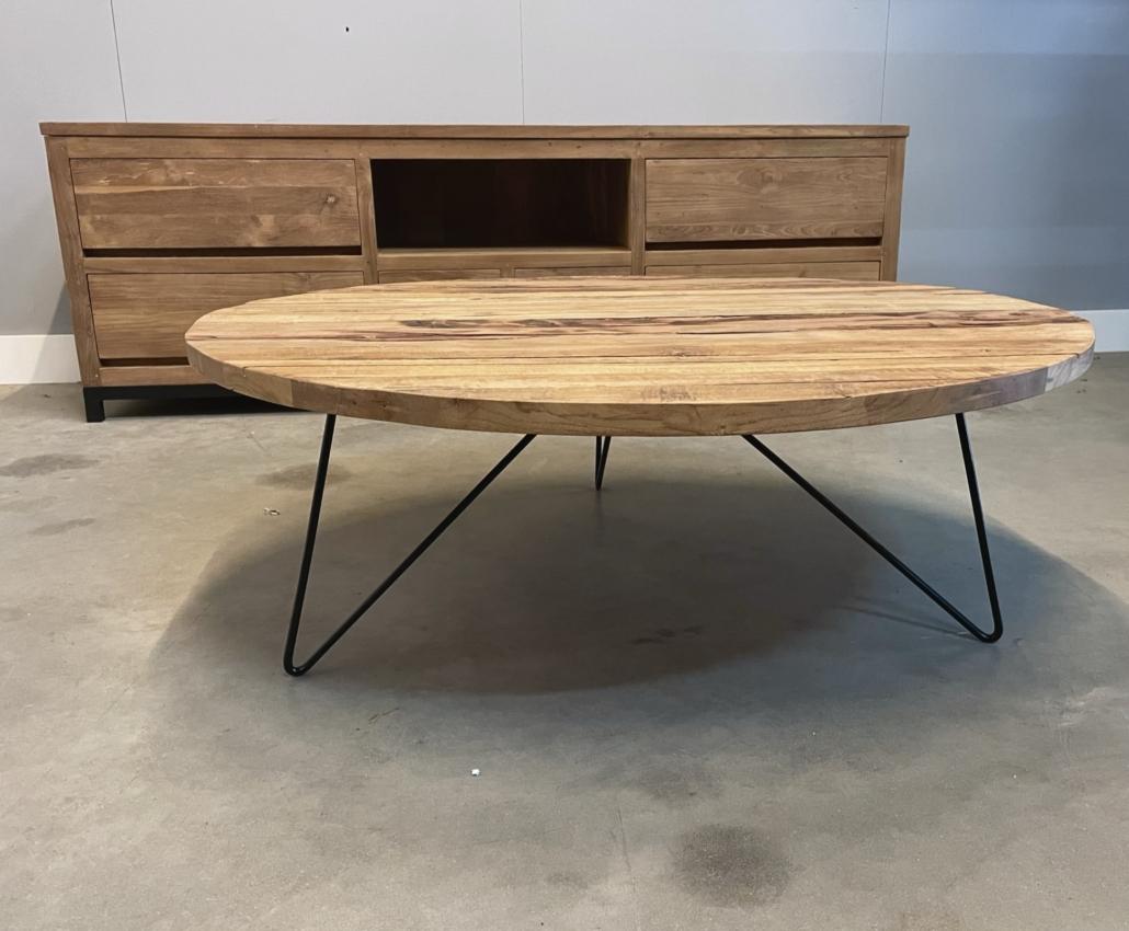 Robuuste salontafel rond 100 cm - Indoteak