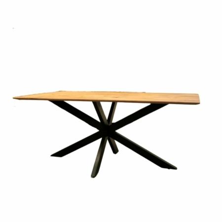 rechthoekige acacia tafel met verjongde rand