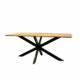 rechthoekige acacia tafel met verjongde rand
