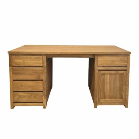 modern bureau met 5 laden en een deur gemaakt van teakhout