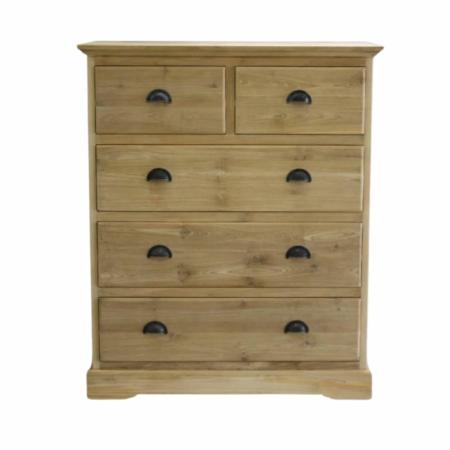 teakhouten commode met 5 laden