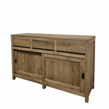 modern dressoir 150 cm breed met twee schuifdeuren en 3 laden