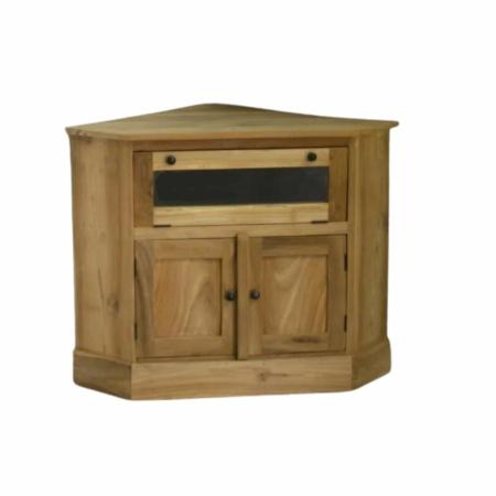 hoek tv kast met glazen klep