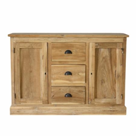 dressoir met 3 laden en 2 deuren teakhout
