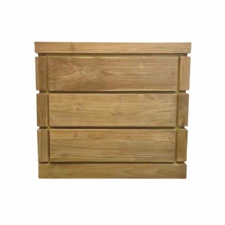 modern laden blok met 3 laden gemaakt van teakhout