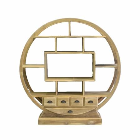 Roomdivider teakhout rond