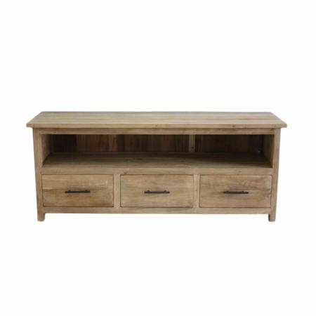 teakhouten tv-meubel met 3 laden 150 cm breed teakhout