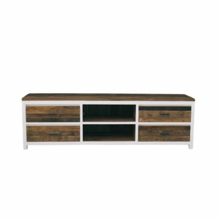 tv meubel teak en wit 200 cm breed