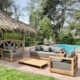 Luxe teakhouten loungeset met bank, fauteuils en tafel – massief teak tuinset